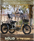 Full Suspension Folding Electric Trike For Adults With 1200W Motor, 48V 20Ah Battery, 20x3 Fat Tires, 20 MPH Top Speed, 100 Mile Range, Reverse, Parking, Differential, Red, Premium Seat And Rear Storage Box. Aluminum alloy frame and 500 lbs max load.