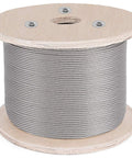 Spool of One Thousand Feet Of T316 Stainless Steel Cable One By Nineteen Wire Rope One Eighth Inch Diameter for decking