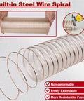Flexible Dust Collection Hose 45mm One Point Eight Inch Clear Extraction Pipe showcasing built-in steel wire spiral