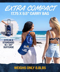 Two women on beach carrying Limited Edition Corona Beach Tent Sun Shelter With Easy Pop Up Setup UPF50 Plus Sun Coverage bag