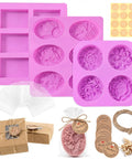 DIY Soap Making Kit With 3 Silicone Molds 50 Clear Bags 50 Tags 20 Gift Boxes 24 Stickers 65 Ft Jute Twine And Wrapping Supplies