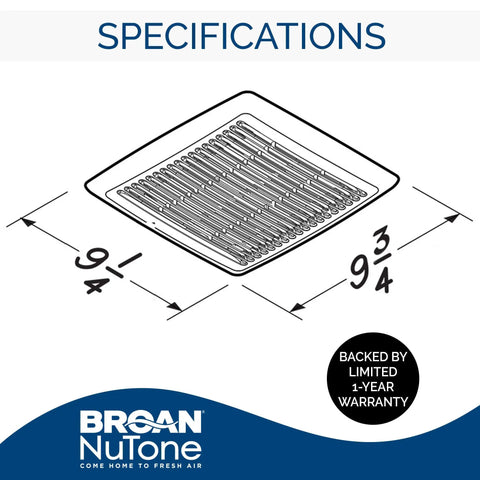 Replacement Square Bathroom Vent Grille Cover For Exhaust Fan, Easy Retrofit Style, Five Minute Install No Fuss, White Finish, No Cutting Or Wiring, Upgrade Your Bathroom Vent Look