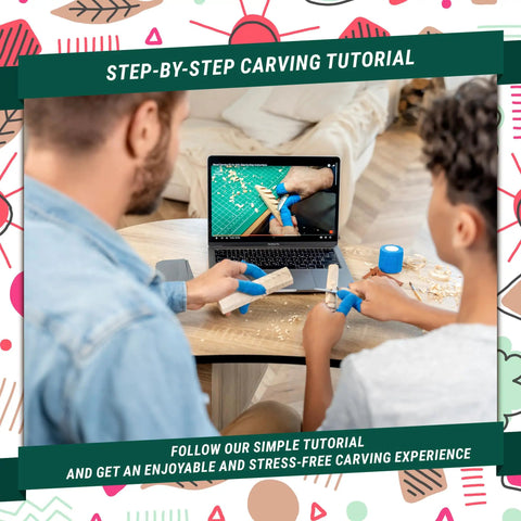 Wood Carving Kit For Kids And Beginners, Easy Starter Whittling Set With Basswood, Carving Tools, And Spruce Tree Project tutorial session