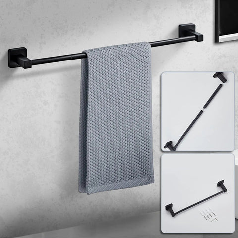 Matte Black 4-Piece Bathroom Hardware Set, Stainless Steel Wall Mounted Kit With 23.6 Inch Towel Bar, Durable Bath Accessories