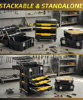 Rolling Tool Box With Wheels, 4-In-1 Modular Organizer System, Stackable Tool Chests With Drawers For Garage Storage
