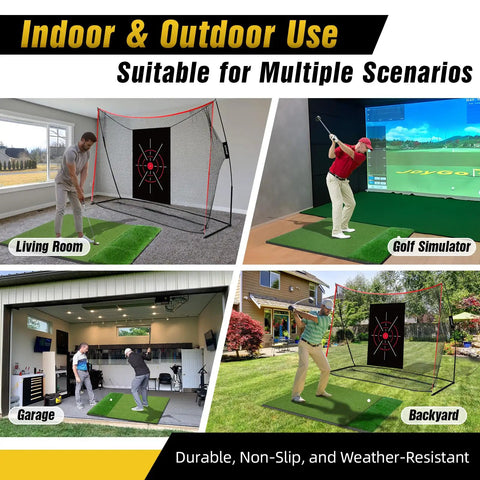 Extra Large 6x4ft Golf Mat For Indoor And Outdoor Practice 31mm Pile High Density Artificial Turf in various settings
