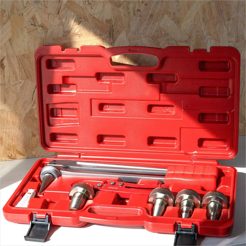 Open case of PEX Expander Tool Kit With 1/2 Inch, 3/4 Inch And 1 Inch Expansion Heads For Uponor ProPex Expansion Sleeves