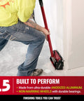 Worker using 10 Inch Mega Flat Box For Drywall Finishing Pro Grade High Capacity And Quick Clean Tool for seam smoothing