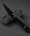 Fixed Blade Knife With 14C28N Stainless Steel, Beefy Tactical EDC For Outdoor Camping And Survival, Includes Kydex Sheath, side view