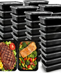 50 Pack Meal Prep Containers 26 Ounce Microwavable Reusable Food Storage With Lids For Meal Prepping Grab And Go Lunches Stackable Freezer Safe Dishwasher Safe Leakproof Durable with meals