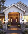 Big Ol 23 Inch Outdoor Porch Light With Antique Bronze Finish, vintage exterior wall lanterns on stone pillars at entrance