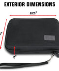 Rugged 7.5 Inch Camera Field Monitor Hard Shell Case With Scratch Resistant Interior shown with exterior dimensions