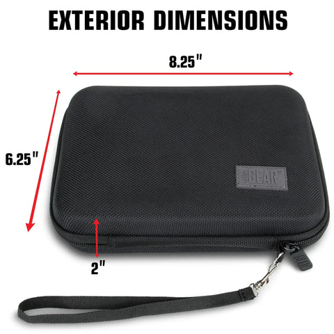 Rugged 7.5 Inch Camera Field Monitor Hard Shell Case With Scratch Resistant Interior shown with exterior dimensions