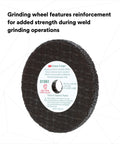 Green Corps Pro Grade Reinforced Weld Grinding Wheel 3 In Diameter, 0.22 In Thick, 3/8 In Arbor, 5 Pack, Resin Bonded