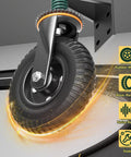 Tough As Nails Eight Inch Gate Wheels With Spring Suspension For Fence And Yard Doors showing durable rubber tire and swivel joint.