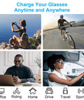 Collage image of diverse people using technology in various settings; 3.9Ft Type C Charging Cable For Ray Ban Meta users.
