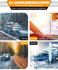 All Weather OEM Quality 26 Inch Front Wiper Blade And 16 Inch Front Wiper Blade With 14 Inch Rear Wiper For Hyundai Tucson 2016 2017 2018 2019 2020 2021 And Mazda CX 7 2007 2008 2009 2010 2011 2012 Pack Of 3 all-season performance chart in different weather conditions.