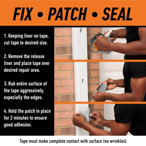 Clear Waterproof Patch And Seal Tape 4 Inch By 8 Foot Pack Of 4 for Permanent Weatherproof Seals on Leaks and Repairs demo