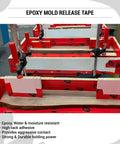 Red Construction Sheathing Tape for Doors and Windows, Epoxy Resin Tape, 2.4 inch by 180 foot, in woodworking clamp setup
