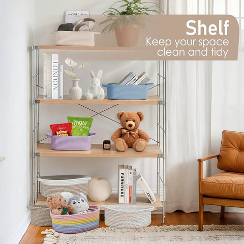 Crisp White Small Woven Storage Basket, Straight Up Essential Home Organizer For Toiletries Toys And Pantry, Measures 12 By 8 By 5 Inches, Keeps Your Setup Tight And Looking Fly, Perfect Fit For Shelves Or Closets, Neat Gift Basket