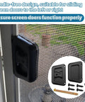 Black A187 Sliding Screen Door Pull Handle Replacement Kit with hardware, installed on screen door, shown with components.