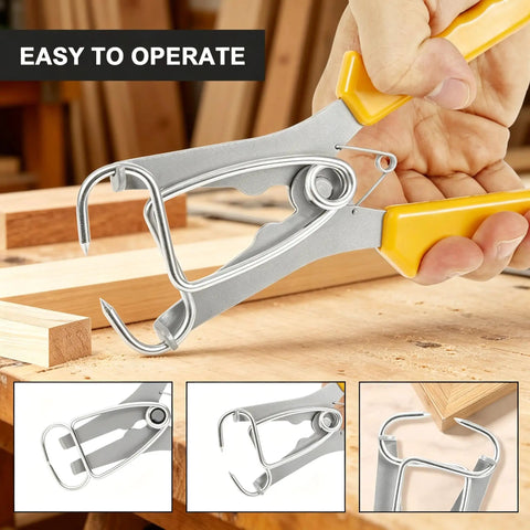 Ultimate Miter Spring Clamp Pliers Kit For Woodworking Pros Plus Crown Molding Tools With 16 Clamps And Storage Ring easy-to-use steel clamp holding wood corner joint