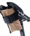 Blossom Roll Bike Saddle Bag With Three Tool Pockets And Repair Kit Organizer Water Resistant Cordura Fabric Lightweight Under Seat Pouch For Road And Mountain Biking Tan attached under bike seat