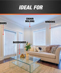 Living room with labeled areas for Painter's Acrylic Latex Caulk White 10.1 Oz All Purpose Sealant for interior use.