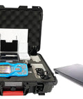 Top Shelf Surface Roughness Tester With Slim Needle For Tricky Grooves And Curved Surfaces Heavy Duty Metal Stand Plug And Play Pc Link Crisp Oled Panel Twenty Parameters Dead On Accuracy in portable case.