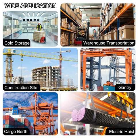 Wide application of Four Bearing Trolley Assembly Set for Garage Hoist System in cold storage, warehouse, construction, gantry, cargo.