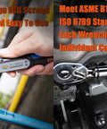 Digital Torque Wrench Three Eighths Inch Drive Measures Peak Torque With LCD Display Pro Grade Calibrated Compact Tool For Peak Readings From Two Point Two To Sixty Two Point Seven Foot Pounds Socket Set Included Peak Torque Readings Only in bike and car engine contexts