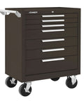Heavy Duty 7 Drawer Rolling Tool Cabinet With Chest Wheels In Brown Wrinkle Finish, Premium Steel, Powder Coat, Front View
