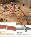 Wooden Chicken Perch And Roosting Bars For 10 To 12 Chickens, 3 Layer Fir Design With Swing, Durable Outdoor Setup