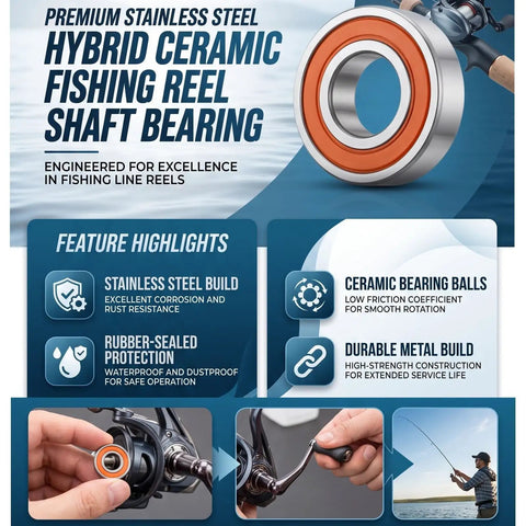 Top Tier Ceramic Fishing Reel Bearings With Durable Stainless Steel Seals For Runs Slick As Butter Zero Friction Fast Retrieval And Built Heavy Duty For Saltwater Lake Action