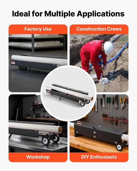 VEVOR Electric PVC Conduit Heater For 1/2 To 4 Inch Pipes With Rapid Even Heating Technology And Carry Handle in various settings.