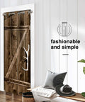 Rustic Barn Wood Door Curtains For Doorways With Grommets And Thermal Insulation Cozy Privacy Blackout Curtain For Kids Bedroom