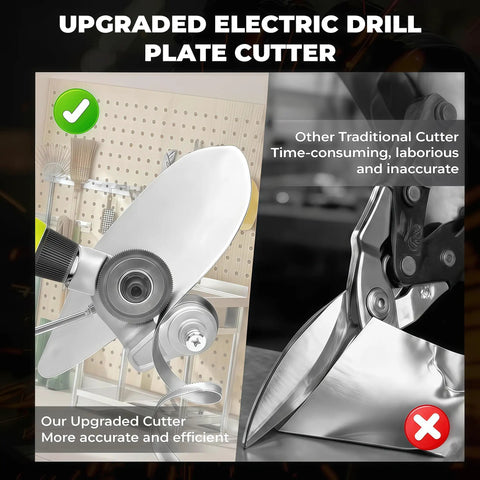 Upgrade Your Power Drill With These Insane Metal Cutter Attachments showcasing upgraded drill plate cutter for efficient metal cutting.