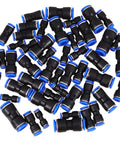 Get The Ultimate Air Hose Fittings Kit With 50 Pieces Of Quick Connect Pneumatic Push to Connect Adapters In Copper And Abs For Air Compressors In 4mm To 12mm Sizes That Are Built Tough For Auto Work And Heavy Duty Jobs All Season Long., black and blue quick-connect air hose fittings kit, assorted sizes