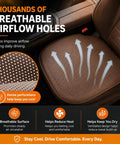 Stylish Leather Car Seat Cushion For Mini Roadster And Countryman featuring breathable perforated surface showing airflow design.