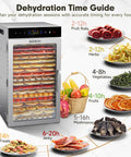 Hella Big 18 Tray Stainless Steel Food Dehydrator Machine With Smooth Touch Panel And 24 Hour Timer for drying fruits and herbs.