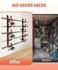 Heavy Duty Fishing Rod Holder Set For Garage Wall Or Ceiling Mounts With Soft TPU Pads, Horizontal Rod Storage Organizer, Secure Wall Mounts For Tackle And Poles, 4 Pack