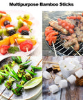 Bamboo Skewers 6 Inch 200 Pack For Appetizers, Fruit Kabobs, Grilling Kebabs, Cocktail Picks and Toothpicks in use