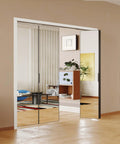 1 Lite Mirror Bifold Closet Doors With Sliding Hardware Kit Aluminum Alloy Folding Doors For Bedroom 36 Inch By 80 Inch Openings