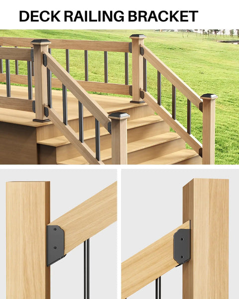 Sturdy 201 Stainless Steel All Weather Deck Railing Brackets Set For 30 Degree Stair Connectors Wood Post To Handrail Fence Railing And Barn Beam Use 2 Pair Actual 1.5 By 3.5 Inches Built Tough