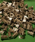 10-24 Aluminum Rivet Nut Rivnut Insert Open End SAE Threaded Nut, Beefy Aluminum Fastener Pack Of 100 in pile