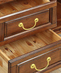 Wooden drawers with 6 Piece Brass Cabinet Pulls Vintage Gold Handle With 80mm Hole Centers Traditional Bail Style Hardware