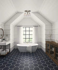 Elegant bathroom with a Garden District Decorative Bathroom Ventilation Exhaust Fan With Light In Brushed Nickel ceiling mount.