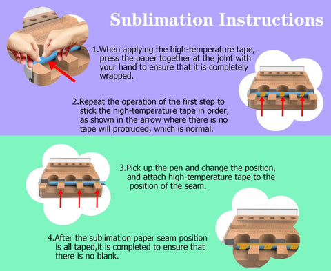 Dope Sublimation Pen Clamp For 0.4 Inch Pens Silicone Grip Holder with sublimation instructions in background