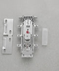 No Drill Cabinet Bracket Set Concealed Steel Shelf Brackets 1 Pair showing components and hidden wall mount design.