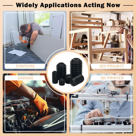 Applications of Heavy Duty 791 Piece Set Screw Kit With 17 Metric Sizes M2, M2.5, M3, M4, M5, M6, M8 in DIY, furniture, and more.